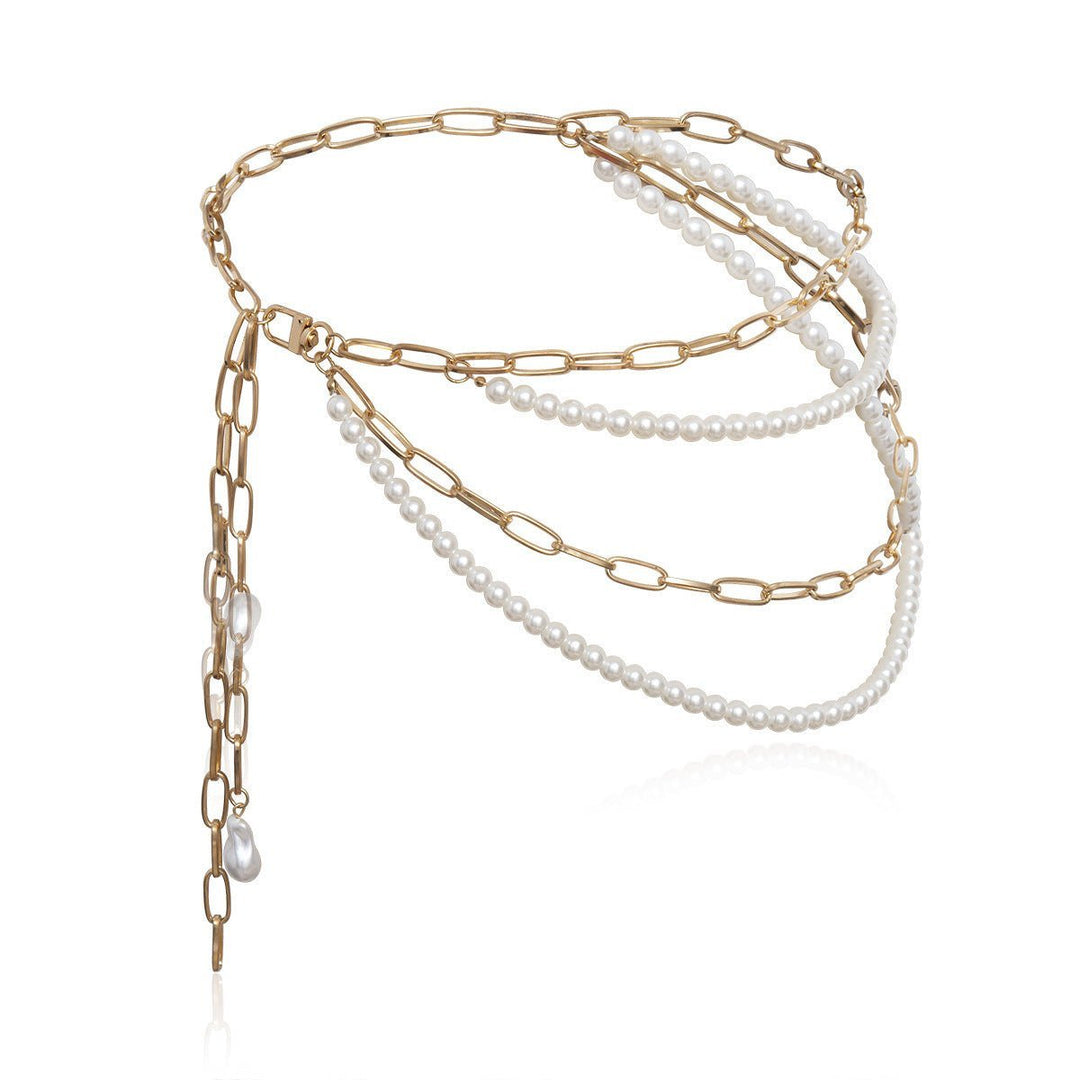 Temperament Multilayer Pearl Chain Tassel Waist Chain Woman - Glow Goddess