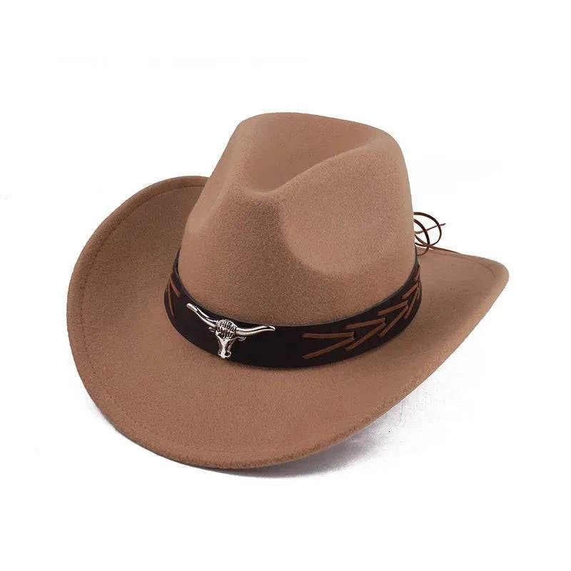 Unisex Spring & Summer Wool Cowboy Jazz Hat – Roll - Up Brim Sunshade Style for Men & Women - Glow Goddess