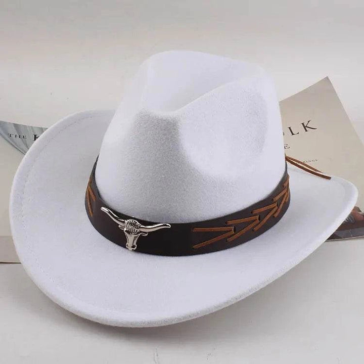 Unisex Spring & Summer Wool Cowboy Jazz Hat – Roll - Up Brim Sunshade Style for Men & Women - Glow Goddess