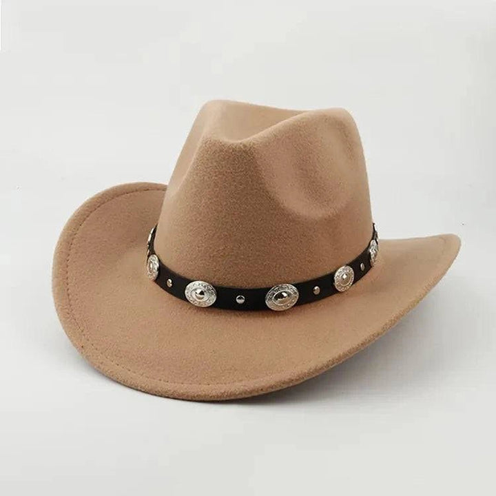 Unisex Spring & Summer Wool Cowboy Jazz Hat – Roll - Up Brim Sunshade Style for Men & Women - Glow Goddess