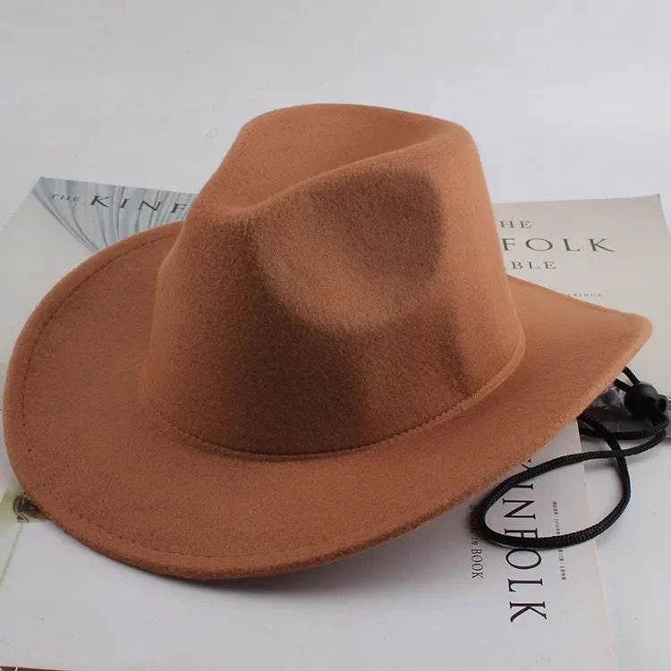 Unisex Spring & Summer Wool Cowboy Jazz Hat – Roll - Up Brim Sunshade Style for Men & Women - Glow Goddess