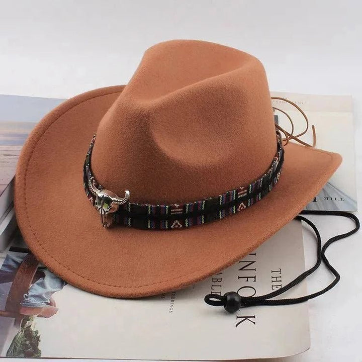 Unisex Spring & Summer Wool Cowboy Jazz Hat – Roll - Up Brim Sunshade Style for Men & Women - Glow Goddess