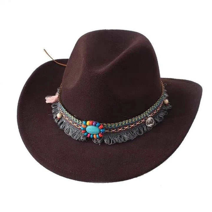 Unisex Spring & Summer Wool Cowboy Jazz Hat – Roll - Up Brim Sunshade Style for Men & Women - Glow Goddess