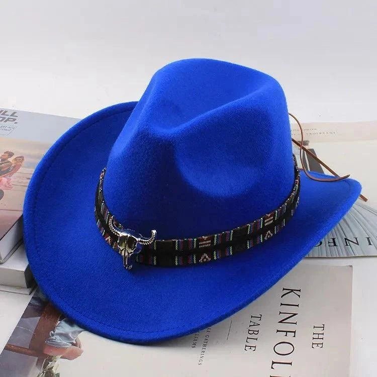 Unisex Spring & Summer Wool Cowboy Jazz Hat – Roll - Up Brim Sunshade Style for Men & Women - Glow Goddess