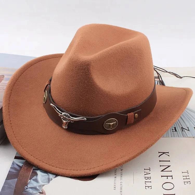 Unisex Spring & Summer Wool Cowboy Jazz Hat – Roll - Up Brim Sunshade Style for Men & Women - Glow Goddess