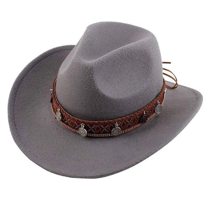 Unisex Spring & Summer Wool Cowboy Jazz Hat – Roll - Up Brim Sunshade Style for Men & Women - Glow Goddess