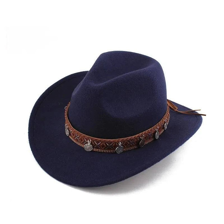 Unisex Spring & Summer Wool Cowboy Jazz Hat – Roll - Up Brim Sunshade Style for Men & Women - Glow Goddess