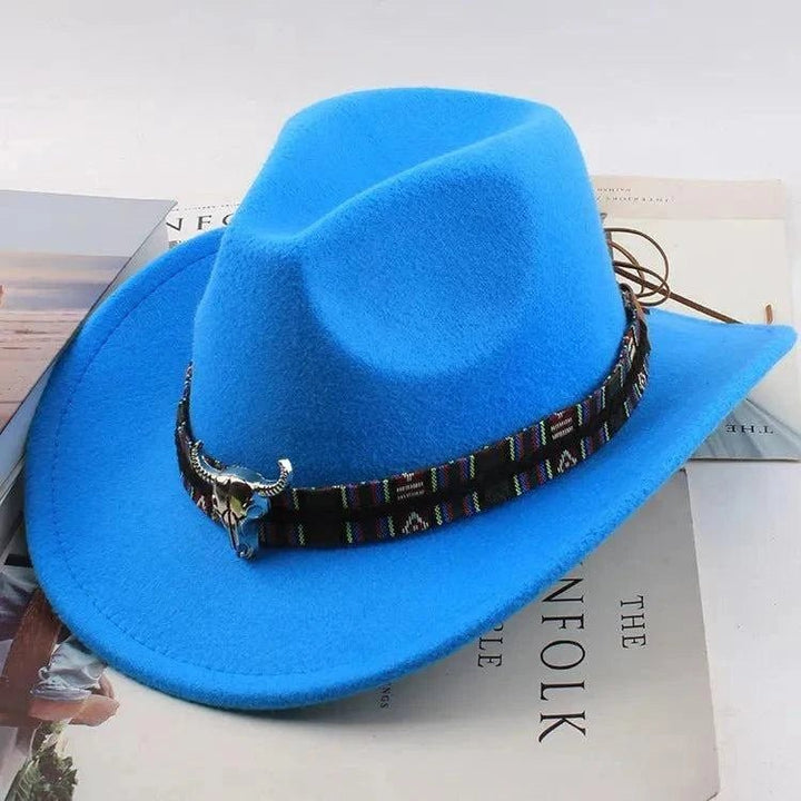 Unisex Spring & Summer Wool Cowboy Jazz Hat – Roll - Up Brim Sunshade Style for Men & Women - Glow Goddess