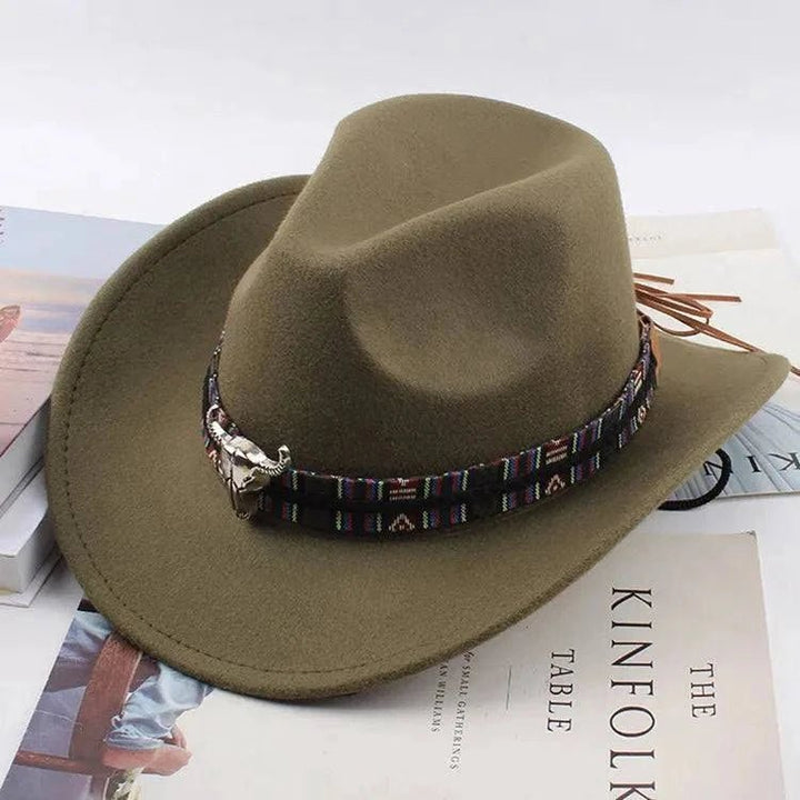 Unisex Spring & Summer Wool Cowboy Jazz Hat – Roll - Up Brim Sunshade Style for Men & Women - Glow Goddess