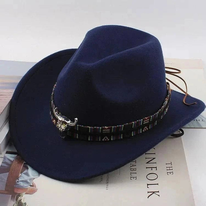 Unisex Spring & Summer Wool Cowboy Jazz Hat – Roll - Up Brim Sunshade Style for Men & Women - Glow Goddess