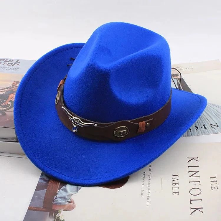 Unisex Spring & Summer Wool Cowboy Jazz Hat – Roll - Up Brim Sunshade Style for Men & Women - Glow Goddess