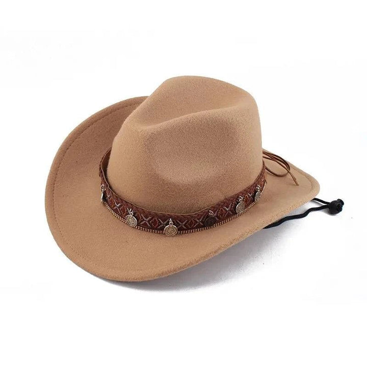 Unisex Spring & Summer Wool Cowboy Jazz Hat – Roll - Up Brim Sunshade Style for Men & Women - Glow Goddess