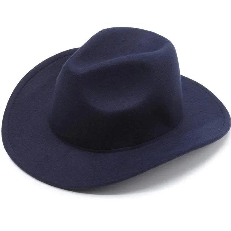 Unisex Spring & Summer Wool Cowboy Jazz Hat – Roll - Up Brim Sunshade Style for Men & Women - Glow Goddess