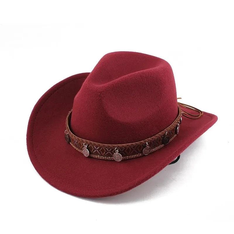 Unisex Spring & Summer Wool Cowboy Jazz Hat – Roll - Up Brim Sunshade Style for Men & Women - Glow Goddess