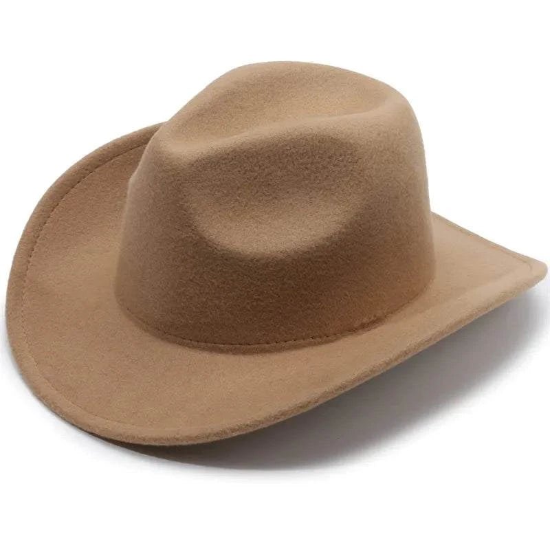 Unisex Spring & Summer Wool Cowboy Jazz Hat – Roll - Up Brim Sunshade Style for Men & Women - Glow Goddess