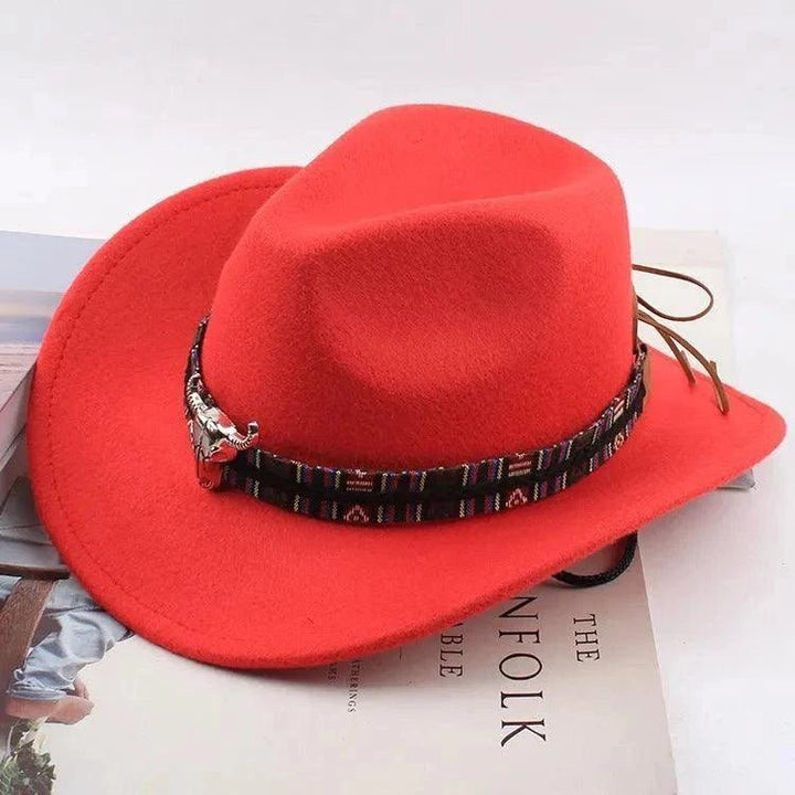 Unisex Spring & Summer Wool Cowboy Jazz Hat – Roll - Up Brim Sunshade Style for Men & Women - Glow Goddess