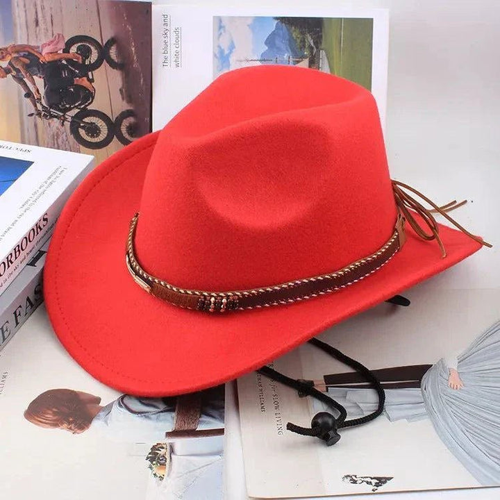 Unisex Spring & Summer Wool Cowboy Jazz Hat – Roll - Up Brim Sunshade Style for Men & Women - Glow Goddess