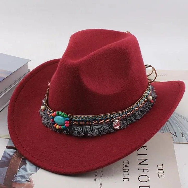 Unisex Spring & Summer Wool Cowboy Jazz Hat – Roll - Up Brim Sunshade Style for Men & Women - Glow Goddess