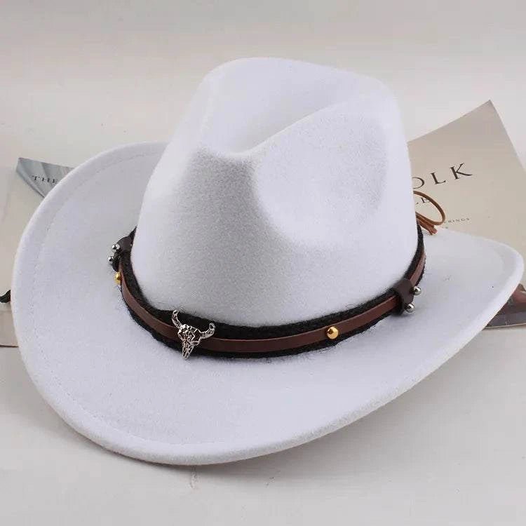 Unisex Spring & Summer Wool Cowboy Jazz Hat – Roll - Up Brim Sunshade Style for Men & Women - Glow Goddess