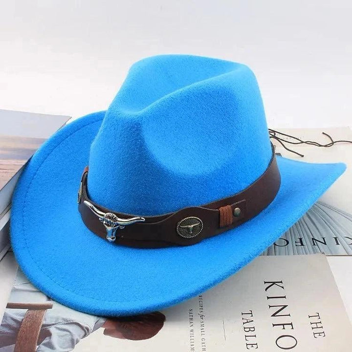 Unisex Spring & Summer Wool Cowboy Jazz Hat – Roll - Up Brim Sunshade Style for Men & Women - Glow Goddess