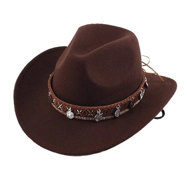 Unisex Spring & Summer Wool Cowboy Jazz Hat – Roll - Up Brim Sunshade Style for Men & Women - Glow Goddess