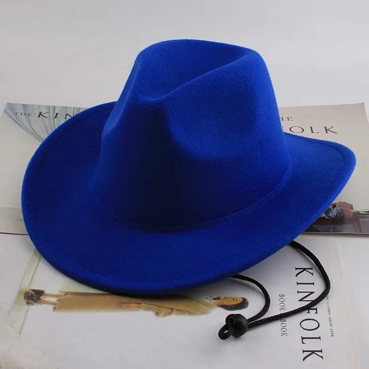 Unisex Spring & Summer Wool Cowboy Jazz Hat – Roll - Up Brim Sunshade Style for Men & Women - Glow Goddess