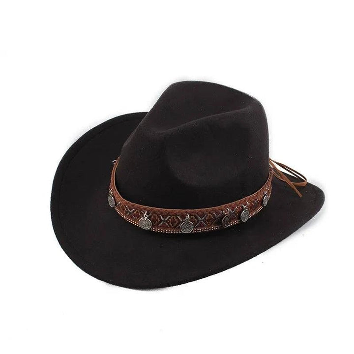 Unisex Spring & Summer Wool Cowboy Jazz Hat – Roll - Up Brim Sunshade Style for Men & Women - Glow Goddess