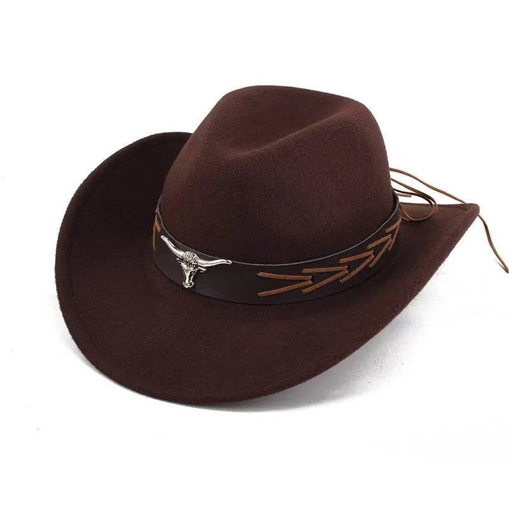 Unisex Spring & Summer Wool Cowboy Jazz Hat – Roll - Up Brim Sunshade Style for Men & Women - Glow Goddess