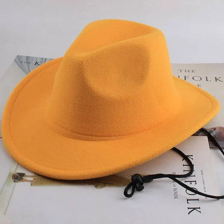 Unisex Spring & Summer Wool Cowboy Jazz Hat – Roll - Up Brim Sunshade Style for Men & Women - Glow Goddess