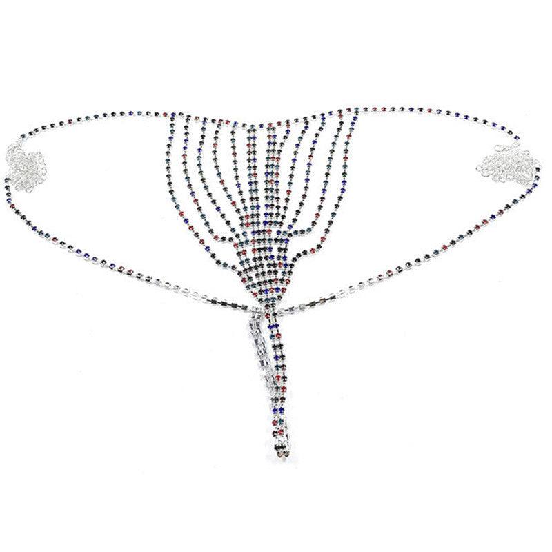 Woman Bikini Style Rhinestone Waist Chain Accessories - Glow Goddess