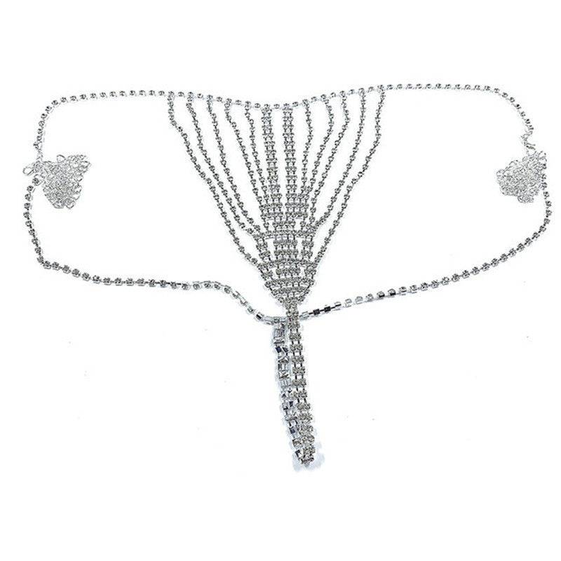 Woman Bikini Style Rhinestone Waist Chain Accessories - Glow Goddess