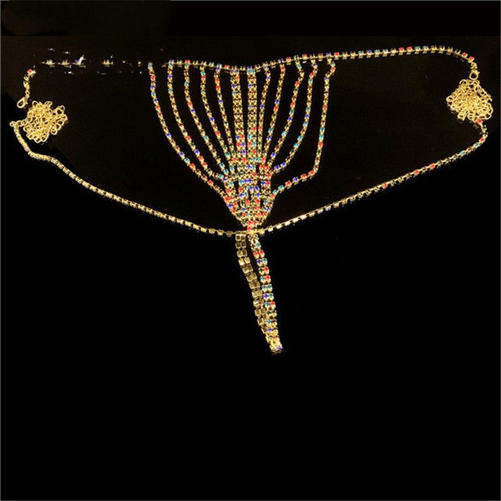Woman Bikini Style Rhinestone Waist Chain Accessories - Glow Goddess
