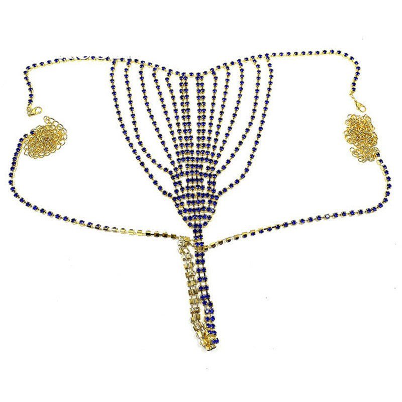 Woman Bikini Style Rhinestone Waist Chain Accessories - Glow Goddess