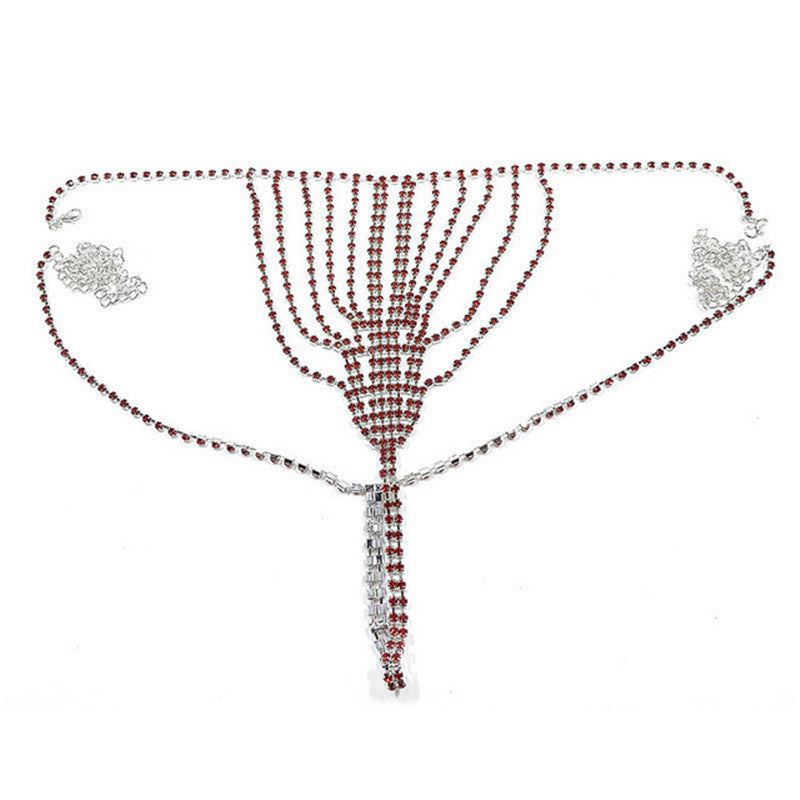 Woman Bikini Style Rhinestone Waist Chain Accessories - Glow Goddess