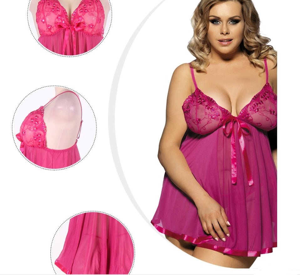 Women Sexy Lingerie Big Code 6XL Sleepwear Sleepdress - Glow Goddess