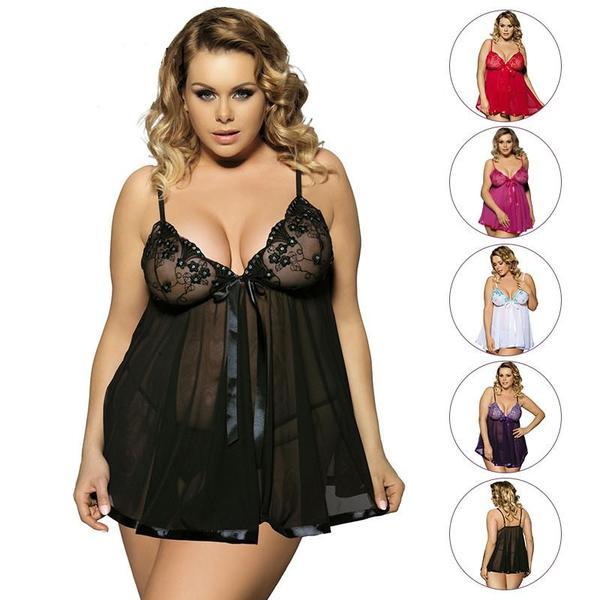 Women Sexy Lingerie Big Code 6XL Sleepwear Sleepdress - Glow Goddess