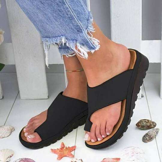 Women Slippers Flat Sole Casual Soft Big Toe Foot Sandal - Glow Goddess