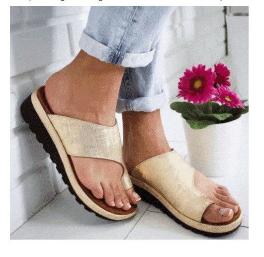 Women Slippers Flat Sole Casual Soft Big Toe Foot Sandal - Glow Goddess