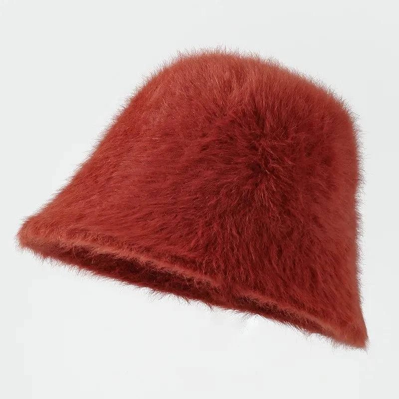 Women's Autumn Winter Rabbit Plush Bucket Hat | Warm & Trendy - Glow Goddess