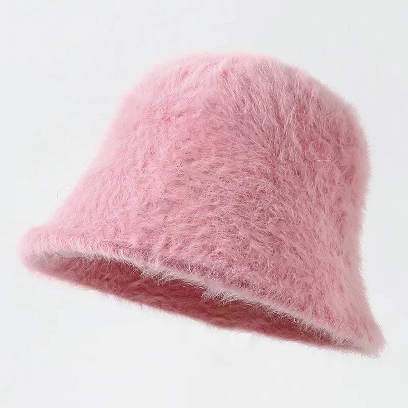 Women's Autumn Winter Rabbit Plush Bucket Hat | Warm & Trendy - Glow Goddess