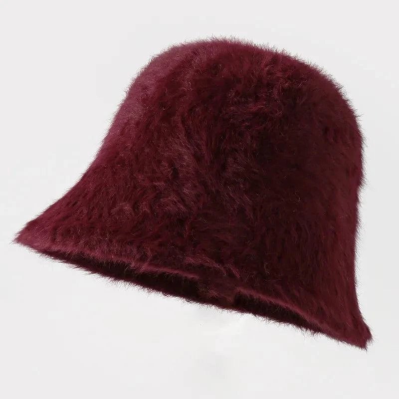Women's Autumn Winter Rabbit Plush Bucket Hat | Warm & Trendy - Glow Goddess