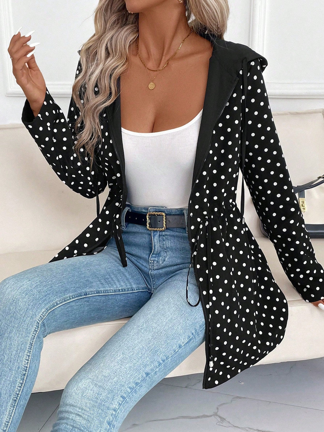 Women's Double - sided Reversible Hooded Zipper Jacket - Glow Goddess