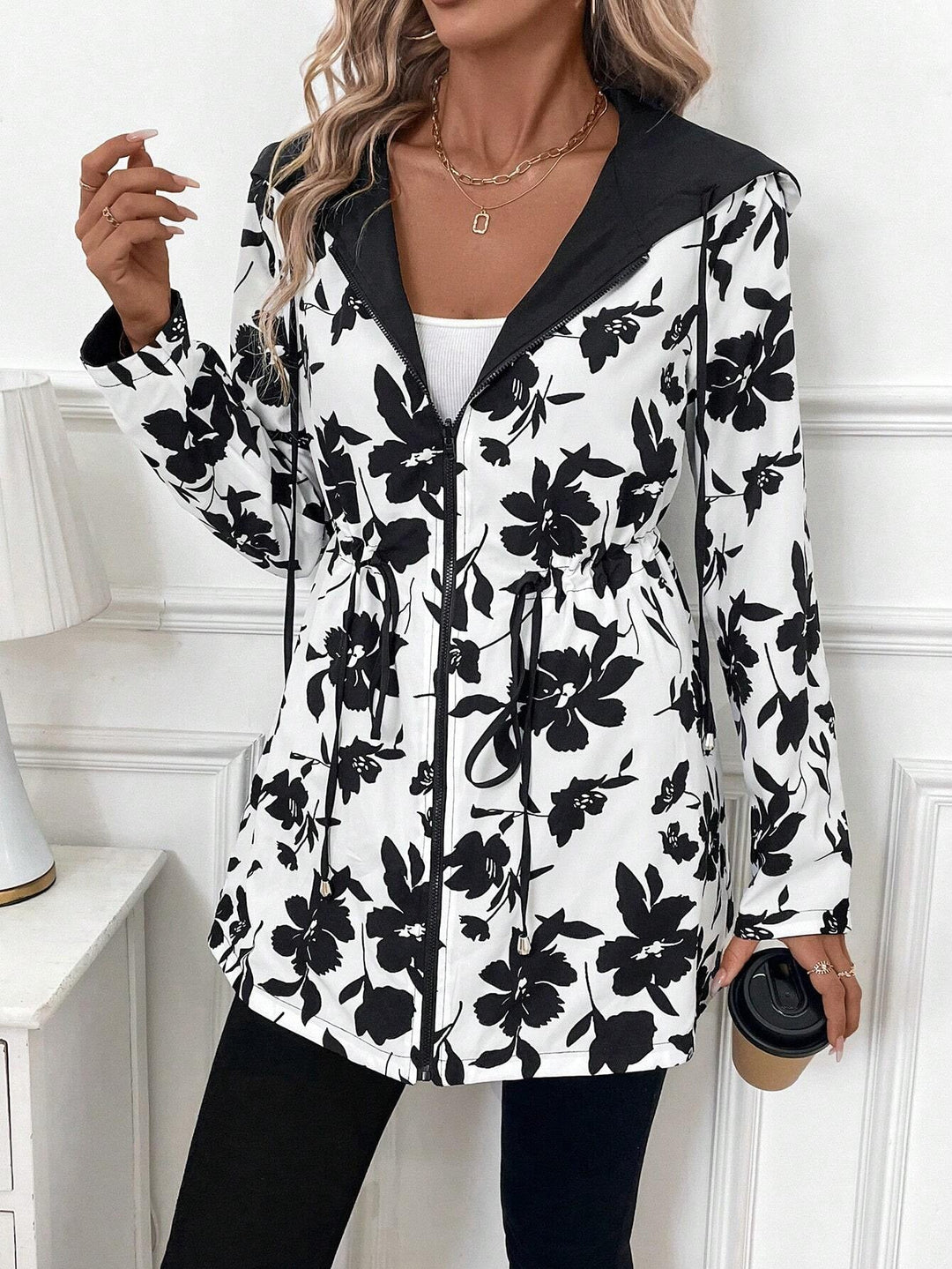 Women's Double - sided Reversible Hooded Zipper Jacket - Glow Goddess