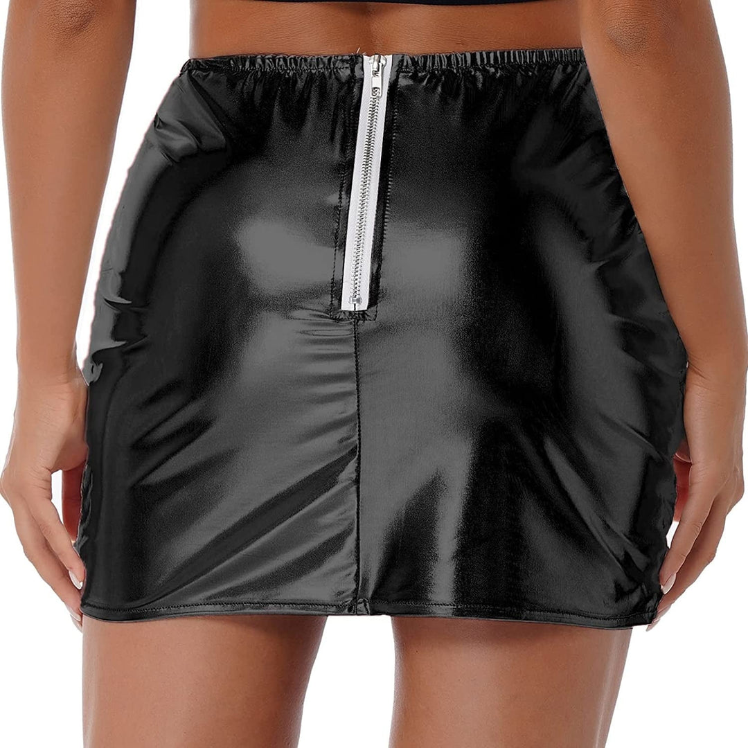 Metallic Shiny Mini Skirt in A-line cut, warm fabric, perfect for winter outfits
