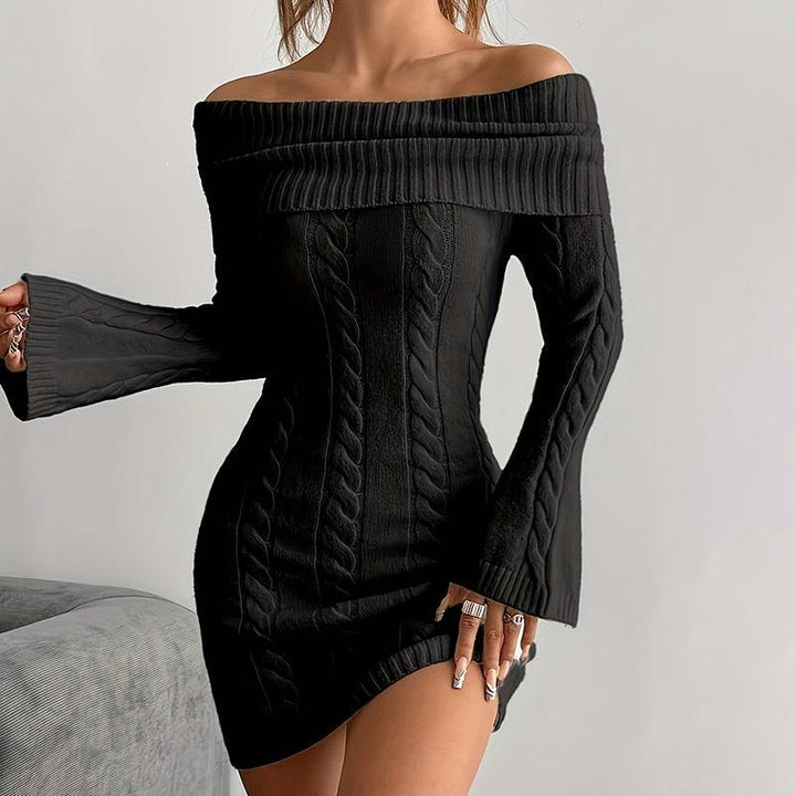 Women’s Off - Shoulder Bodycon Mini Dress – Long Sleeve Night Out Dress - Glow Goddess