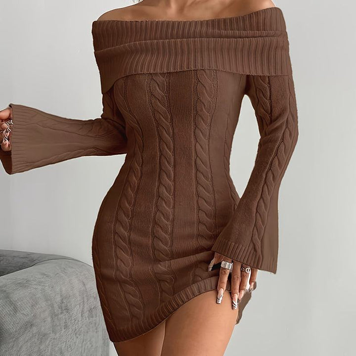 Women’s Off - Shoulder Bodycon Mini Dress – Long Sleeve Night Out Dress - Glow Goddess