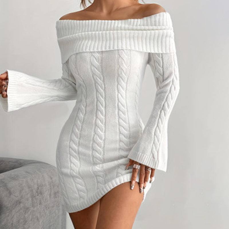 Women’s Off - Shoulder Bodycon Mini Dress – Long Sleeve Night Out Dress - Glow Goddess