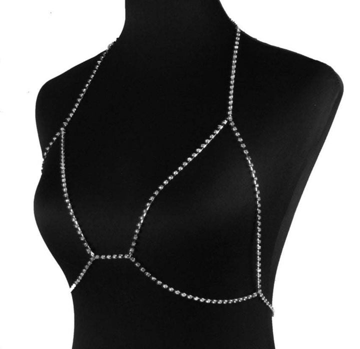 Women's Rhinestone Body Jewelry Necklace - Glow Goddess
