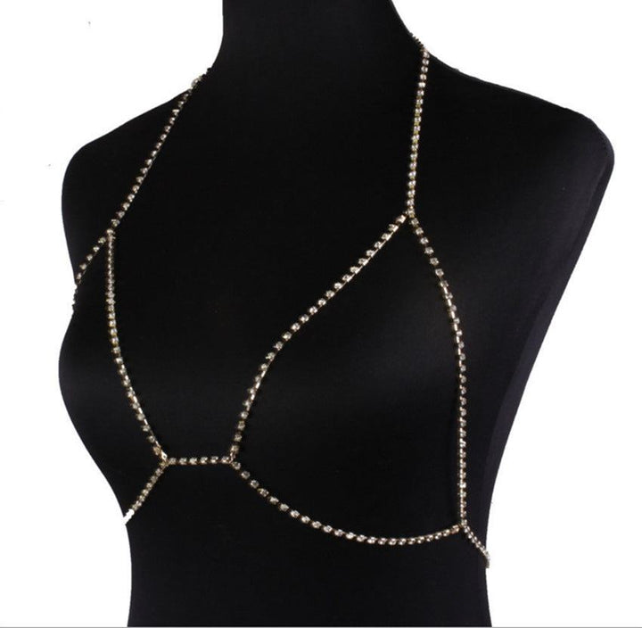 Women's Rhinestone Body Jewelry Necklace - Glow Goddess