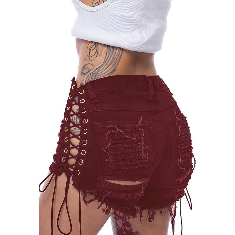 Women’s Ripped Denim Shorts – High - Waist Cotton Summer Jean Shorts - Glow Goddess